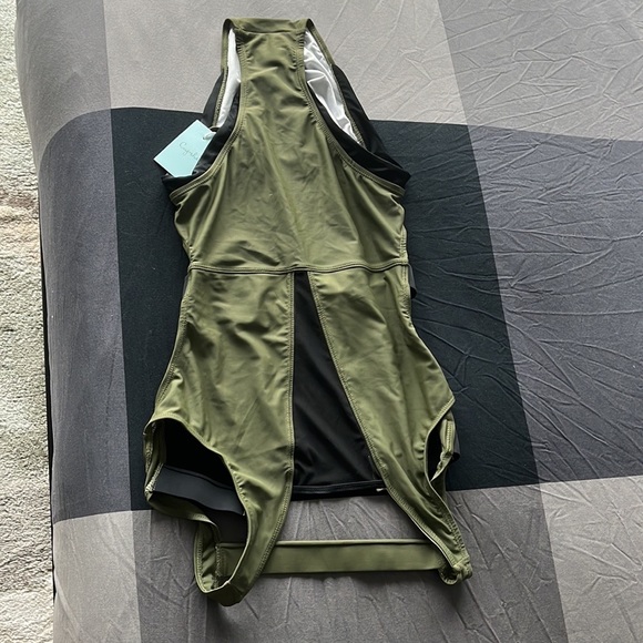 Nwt Cupshe swimsuit One Piece Army Green Mesh S - Picture 2 of 7